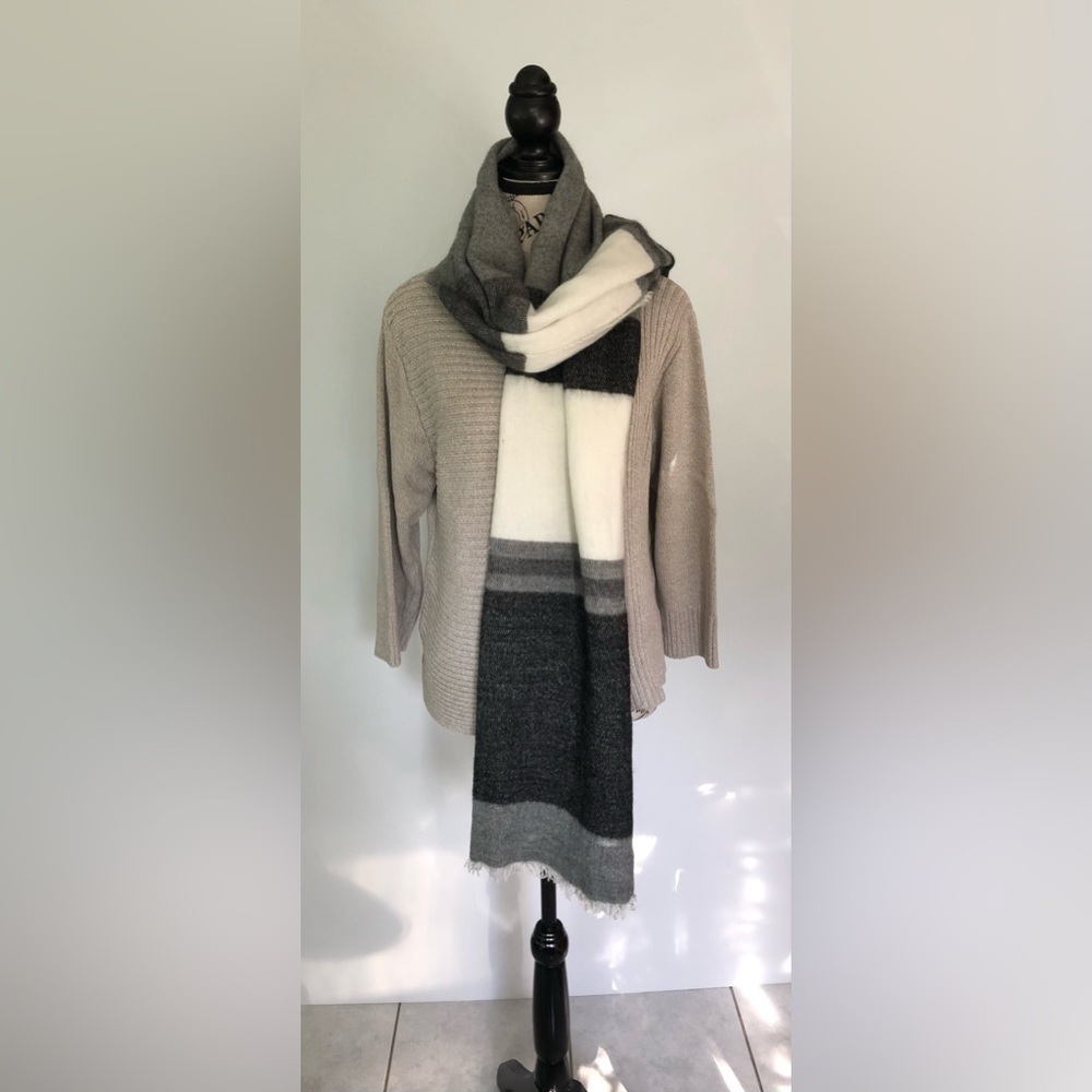 Joe Fresh Scarf, black, grey, white